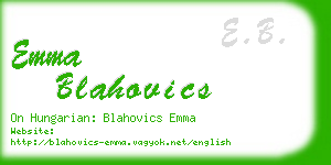 emma blahovics business card